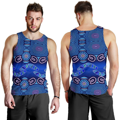 aboriginal-mens-tank-top-boomerangs-and-dot-painting-art-ver02