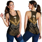 Maori Manaia New Zealand Women Racerback Tank Gold - Vibe Hoodie
