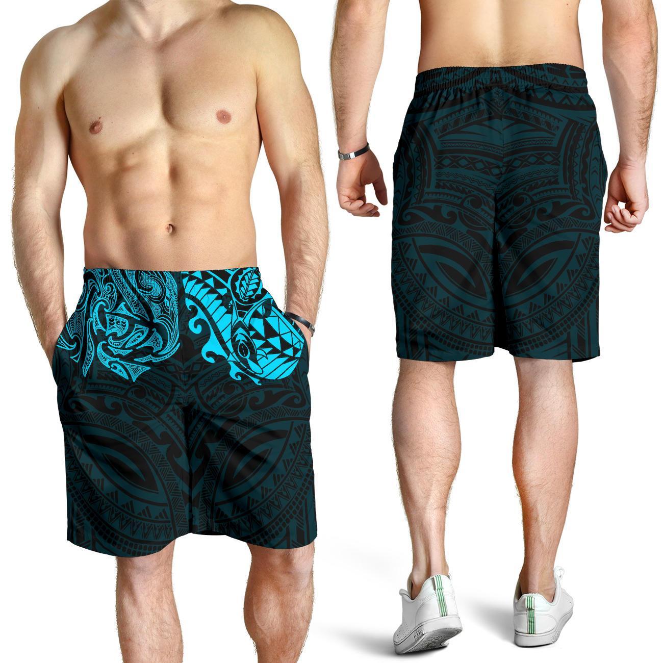 new-zealand-all-over-print-mens-shorts-maori-polynesian-tattoo-blue