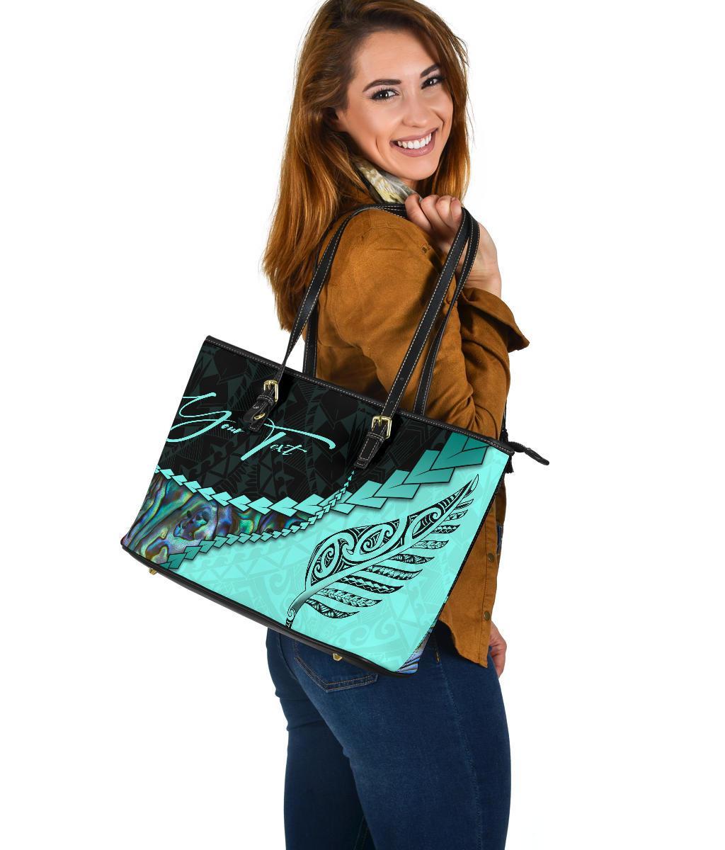 signature-custom-paua-shell-maori-silver-fern-leather-tote-bag-turquoise