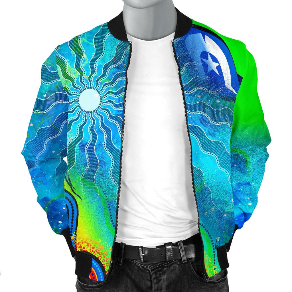 mens-bomber-jacket-torres-strait-islanders-flag-with-aboriginal-patterns-jacket