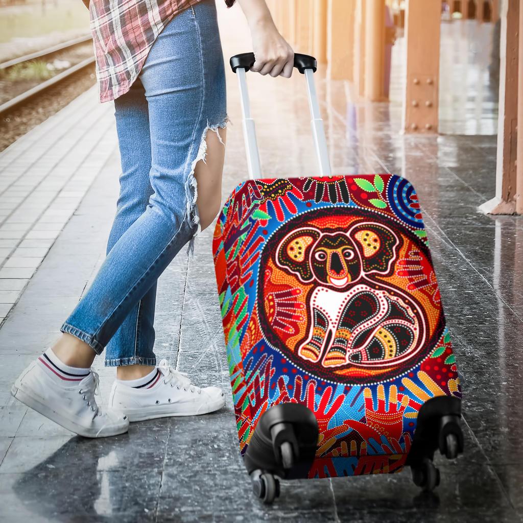 aboriginal-luggage-cover-koala-and-hand-art-dot-painting-suitcase-cover