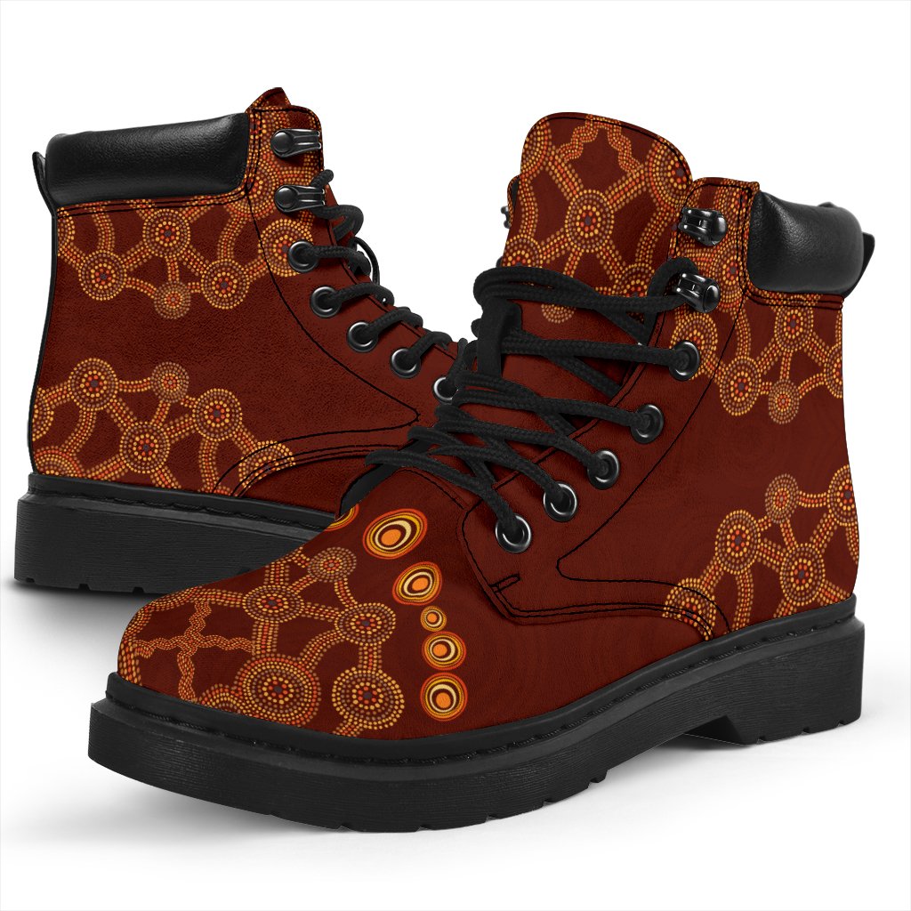 aboriginal-boots-circle-dot-painting-aussie-flowers-all-season