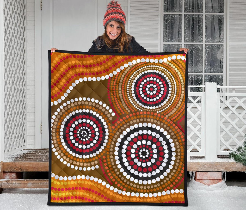 aboriginal-premium-quilt-australia-brown-circle-dot-painting-art