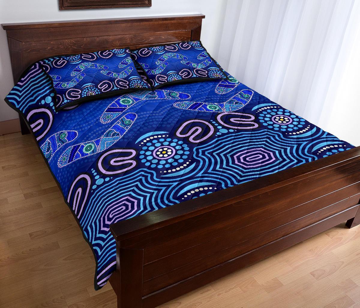 aboriginal-quilt-bed-set-boomerangs-and-dot-painting-art-ver02