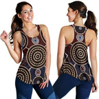 Racerback Tank - Aboriginal Dot Painting Tank Top Ver08 - Women - Vibe Hoodie