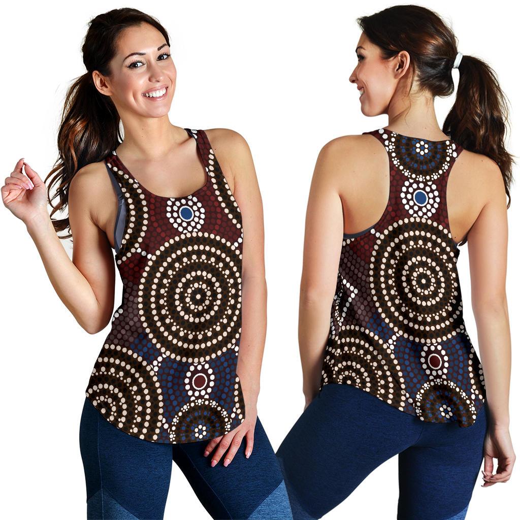 Racerback Tank - Aboriginal Dot Painting Tank Top Ver08 - Women - Vibe Hoodie