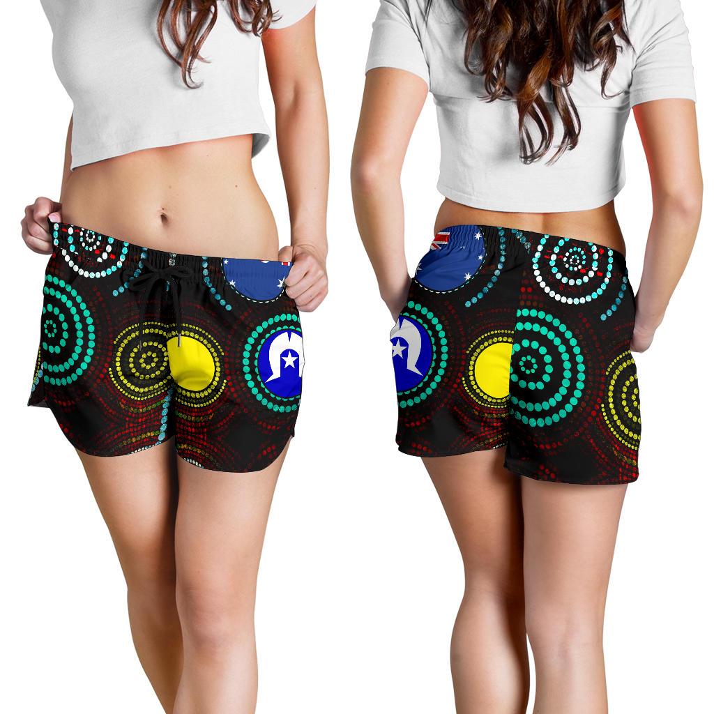 Aboriginal Shorts - Aboriginal Dot Painting & Flag - Vibe Hoodie