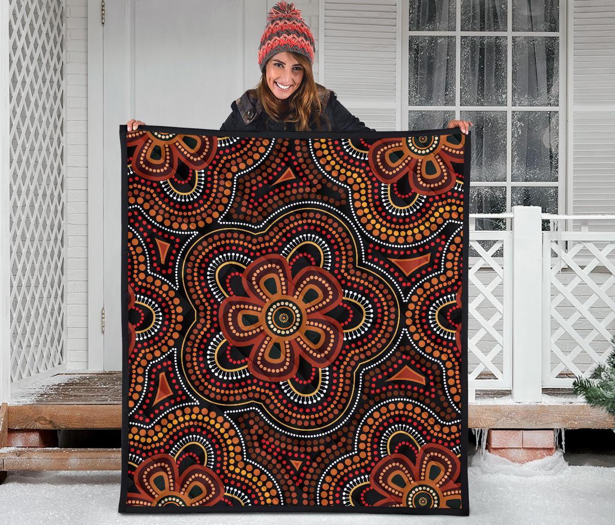 aboriginal-premium-quilt-aboriginal-dot-painting-flowers-style-ver02
