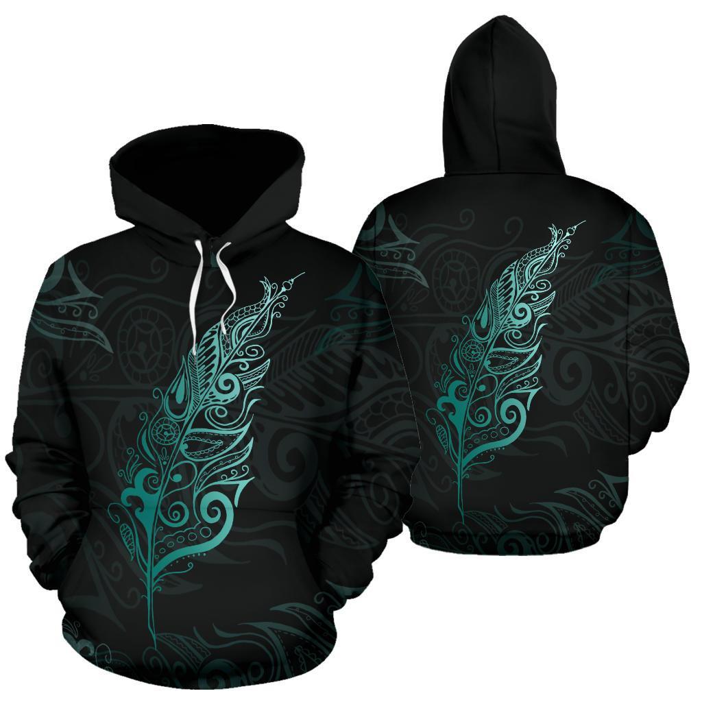light-silver-fern-new-zealand-hoodie-turquoise