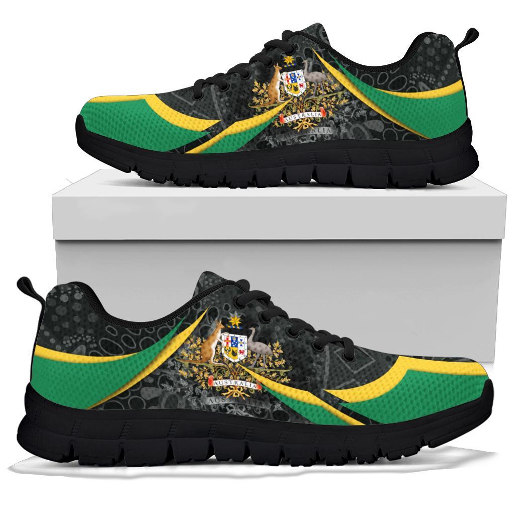 aboriginal-sneakers-australian-coat-of-arms-aussie-spirit-green