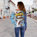 Parramatta Women Off Shoulder Sweater Eels Simple Indigenous - Vibe Hoodie