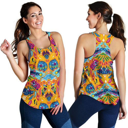 Racerback Tank - Australia Animal Top Tank Patterns Color Art - Women - Vibe Hoodie