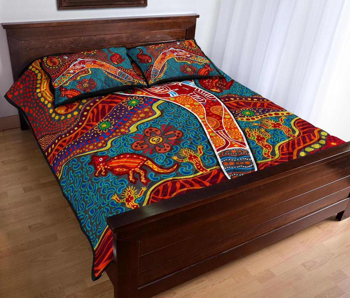 aboriginal-quilt-bed-set-indigenous-boomerang