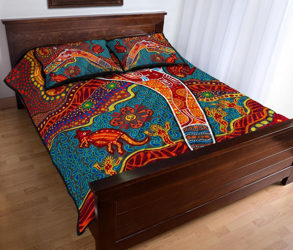 aboriginal-quilt-bed-set-indigenous-boomerang