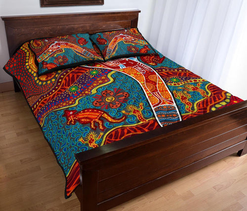 aboriginal-quilt-bed-set-indigenous-boomerang