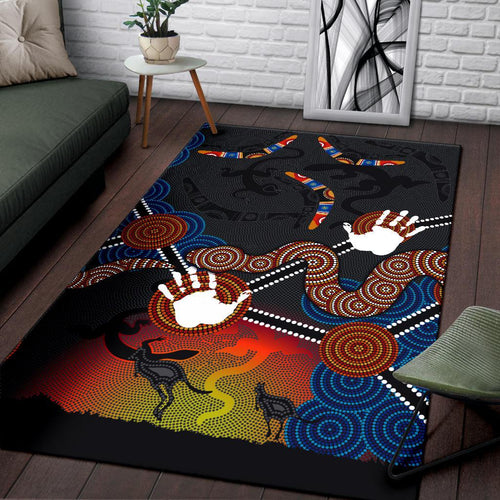 aboriginal-area-rug-australian-boomerang-and-snake-indigenous-art