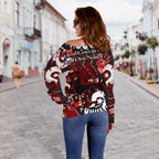 Naidoc St. George Illawarra Dragons Women's Off Shoulder Sweater Naidoc Patterns Black Style