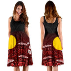 Aboriginal Midi Dress - Red Landscape - Vibe Hoodie