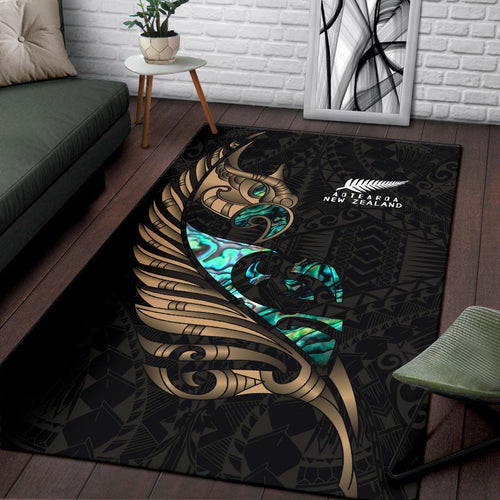 new-zealand-area-rug-manaia-paua-fern-wing-gold