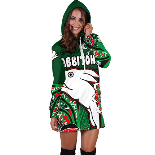 Rabbitohs Women Hoodie Dress Indigenous Survival World - Vibe Hoodie