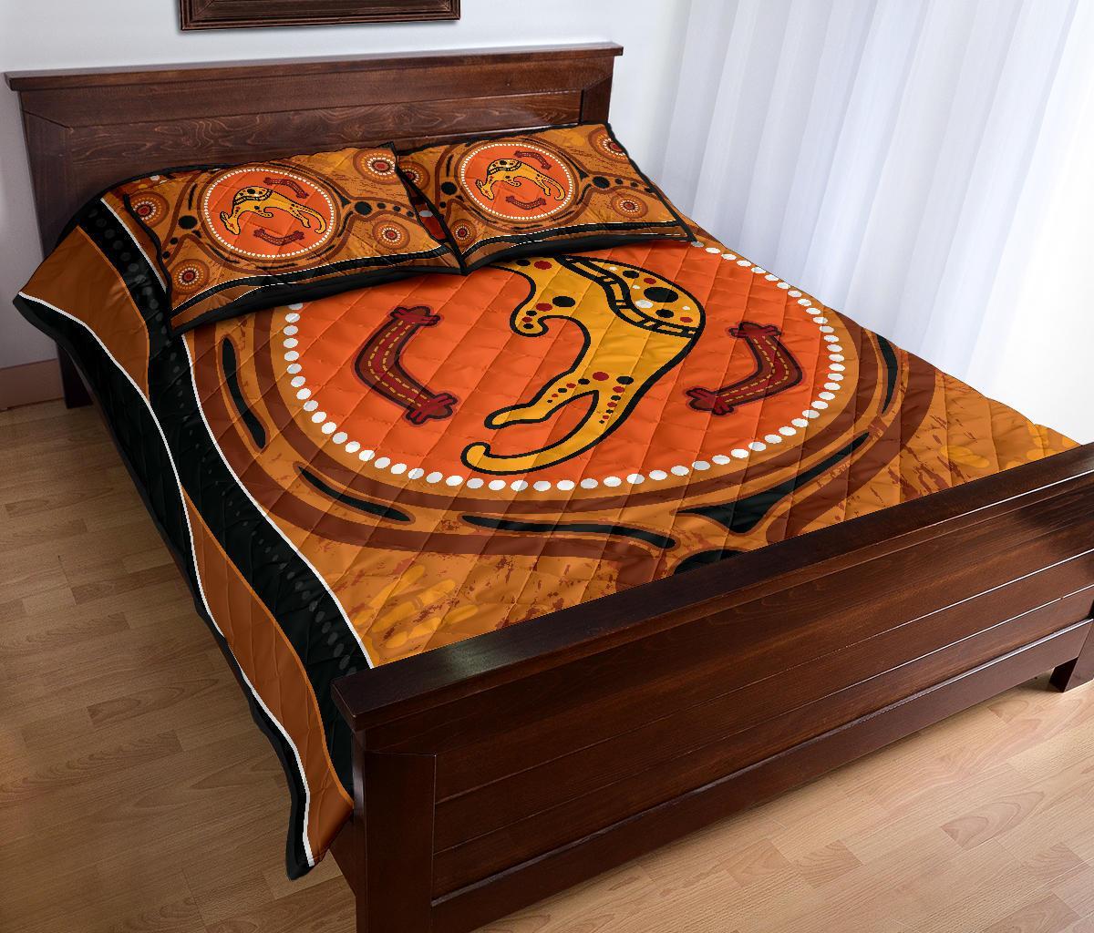 aboriginal-quilt-bed-set-indigenous-kangaroo-circle-dot-painting