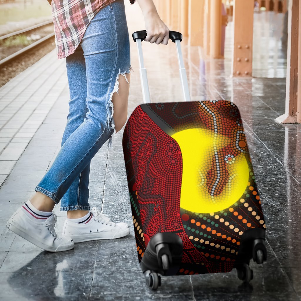 aboriginal-luggage-covers-indigenous-snake-sun-dot-painting