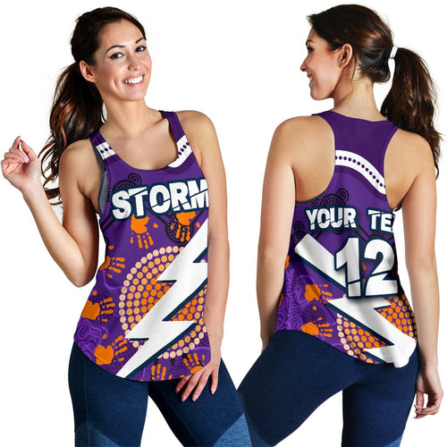 (Custom Personalised) Storm Women's Racerback Tank Indigenous Aboriginal Melbourne - Sun Style - Vibe Hoodie