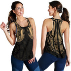 Maori Ta Moko Women Racerback Tank New Zealand Gold - Vibe Hoodie