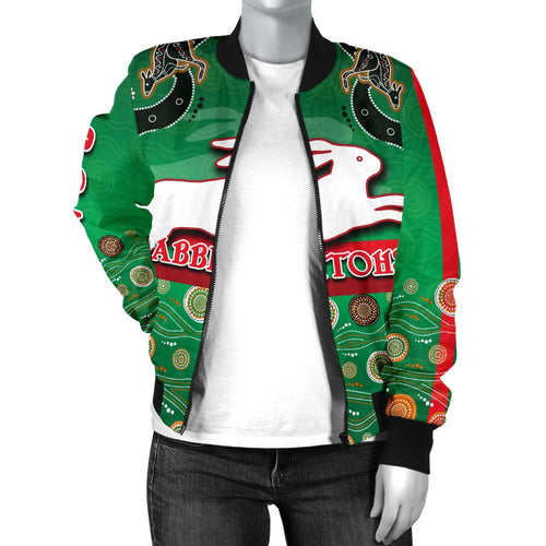 rabbitohs-women-bomber-jacket-indigenous-green
