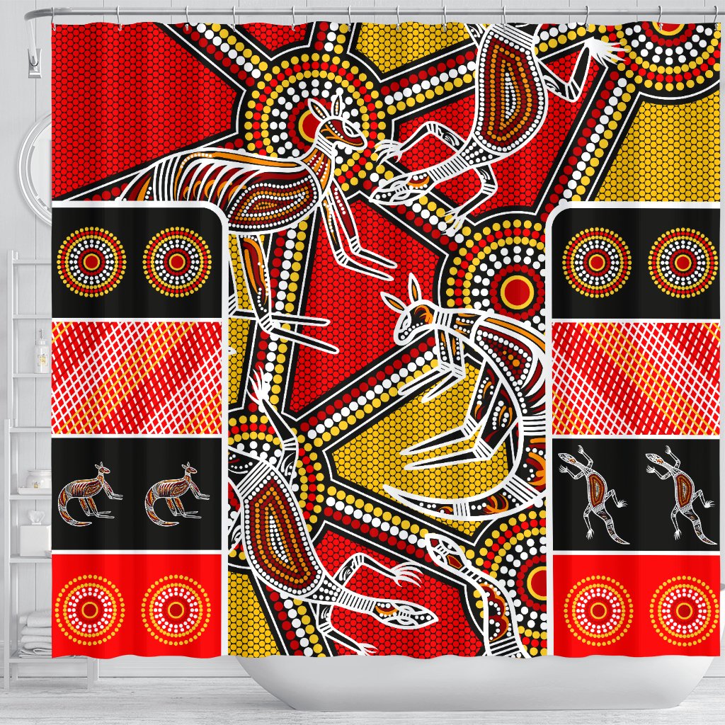 aboriginal-shower-curtain-kangaroo-dot-painting-patterns