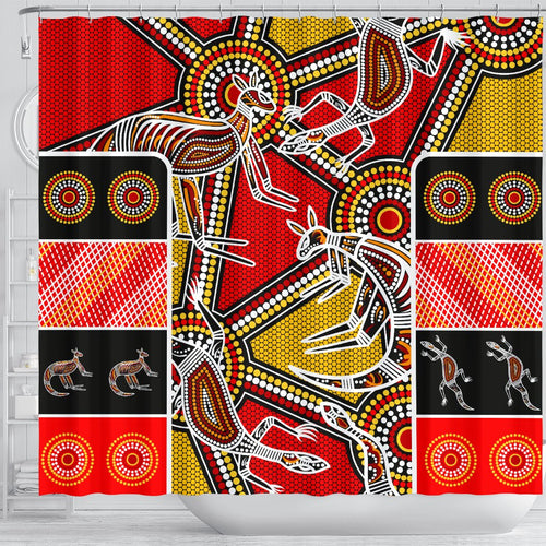 aboriginal-shower-curtain-kangaroo-dot-painting-patterns