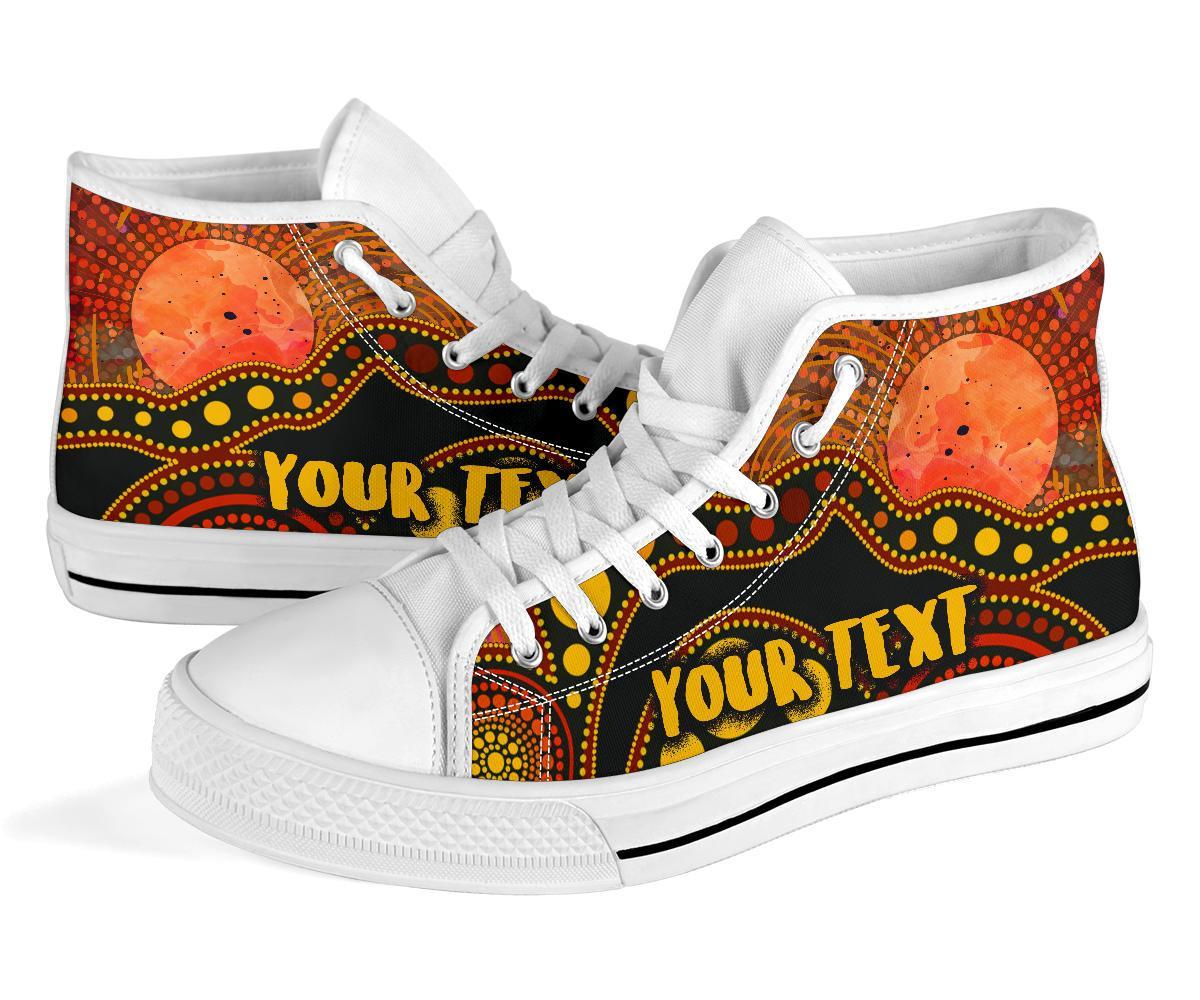 custom-text-aboriginal-high-top-shoes-australia-indigenous-flag-circle-dot-painting-art-golden