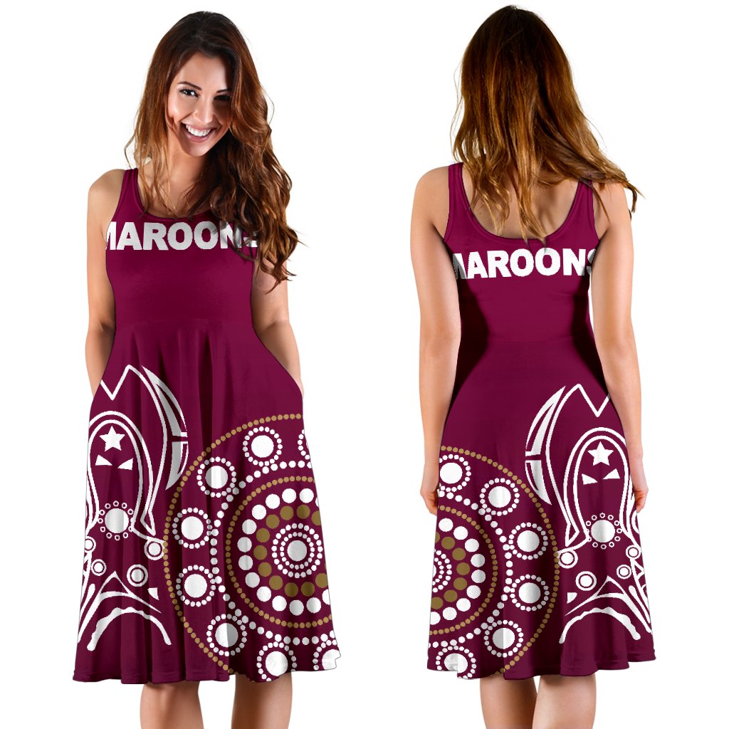 Queensland Women's Dress Maroons Simple Indigenous - Vibe Hoodie