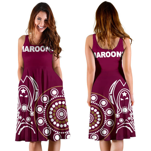 Queensland Women's Dress Maroons Simple Indigenous - Vibe Hoodie