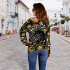 Penrith Women Off Shoulder Sweater Panthers Indigenous Vibes - Vibe Hoodie