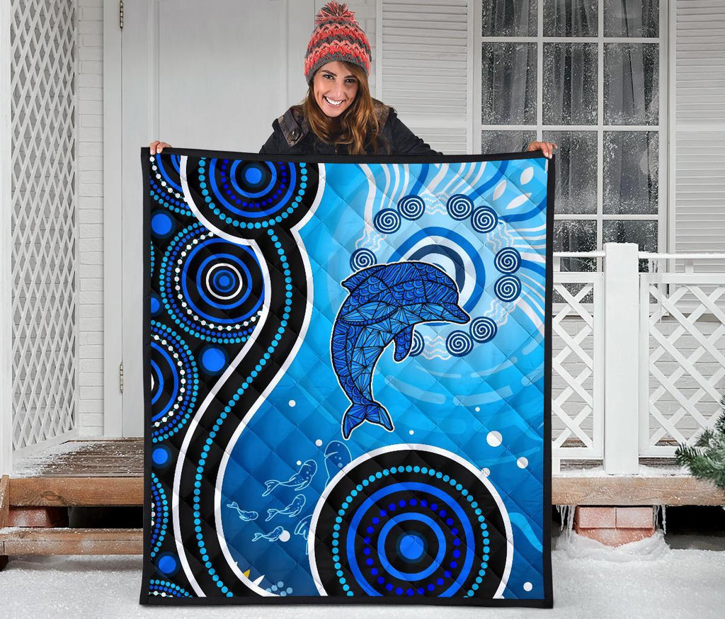 aboriginal-premium-quilt-dolphin-and-aboriginal-dot-patterns