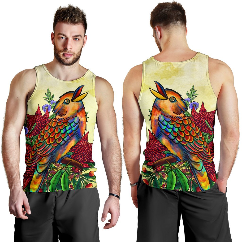 mens-tank-top-australia-kookaburra-with-waratah