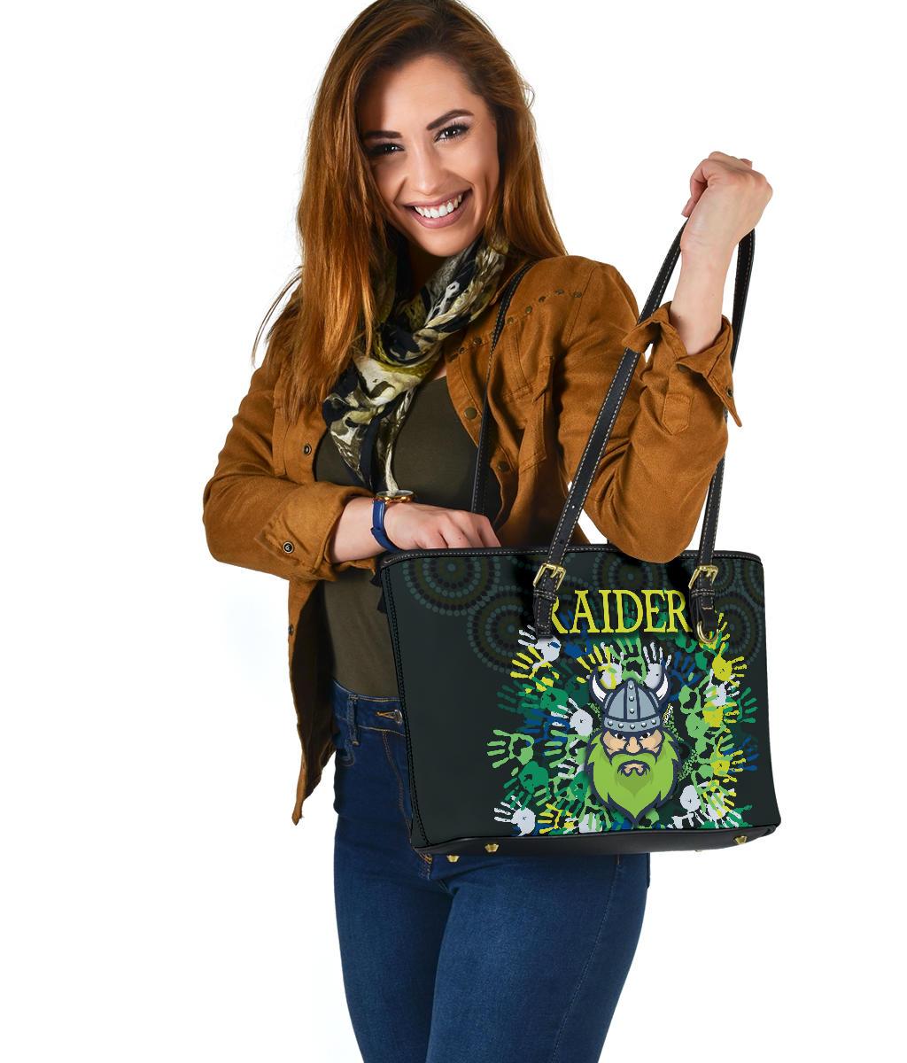 canberra-small-leather-tote-raiders-viking-simple-indigenous