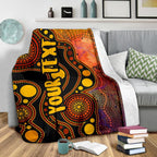 custom-text-aboriginal-premium-blanket-australia-indigenous-flag-circle-dot-painting-art-golden