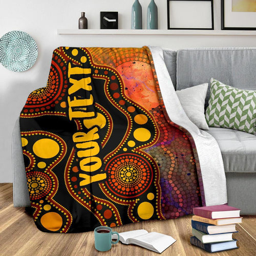 custom-text-aboriginal-premium-blanket-australia-indigenous-flag-circle-dot-painting-art-golden