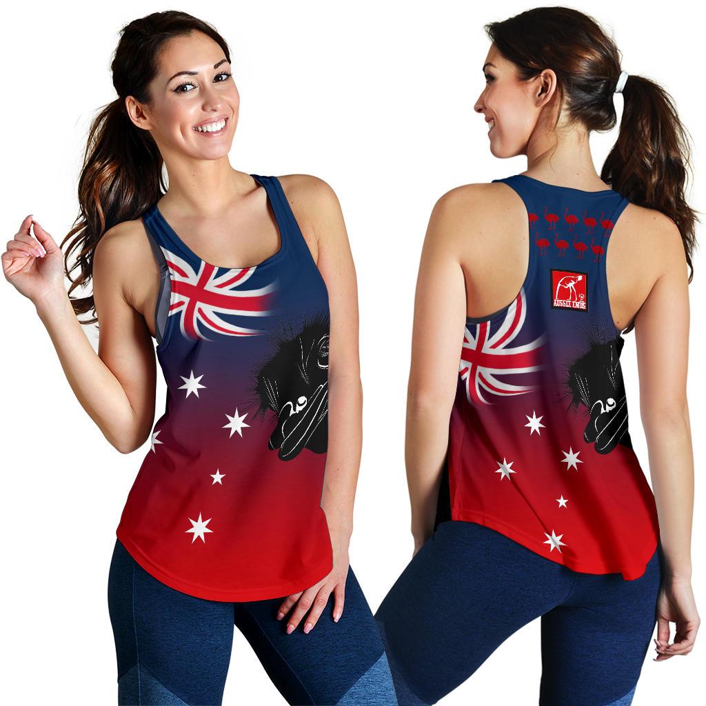 Racerback Tank - Aus Flag Tank Top Emus - Women - Vibe Hoodie