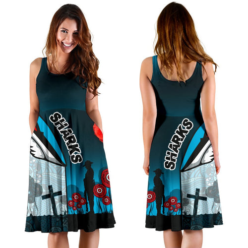 Sharks Women's Dress Cronulla Anzac Day - Vibe Hoodie