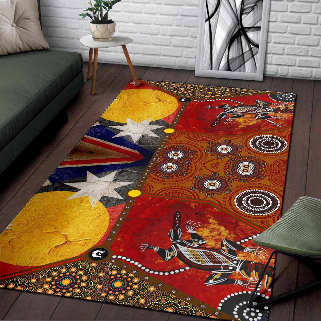 area-rug-aboriginal-dot-painting-flags-crocodile