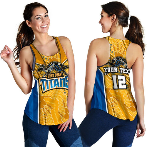 (Custom Personalised) Titans Women's Racerback Tank Gold Coast Aboriginal Armor Version - Vibe Hoodie