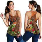 Aboriginal Women's Racerback Tank - Kangaroo With Indigenous Tree - Vibe Hoodie