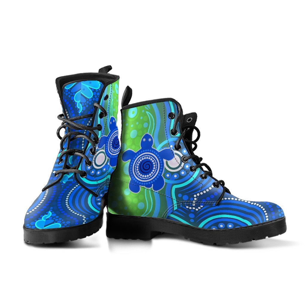1staustrali-aboriginal-leather-boots-aboriginal-turtle-family