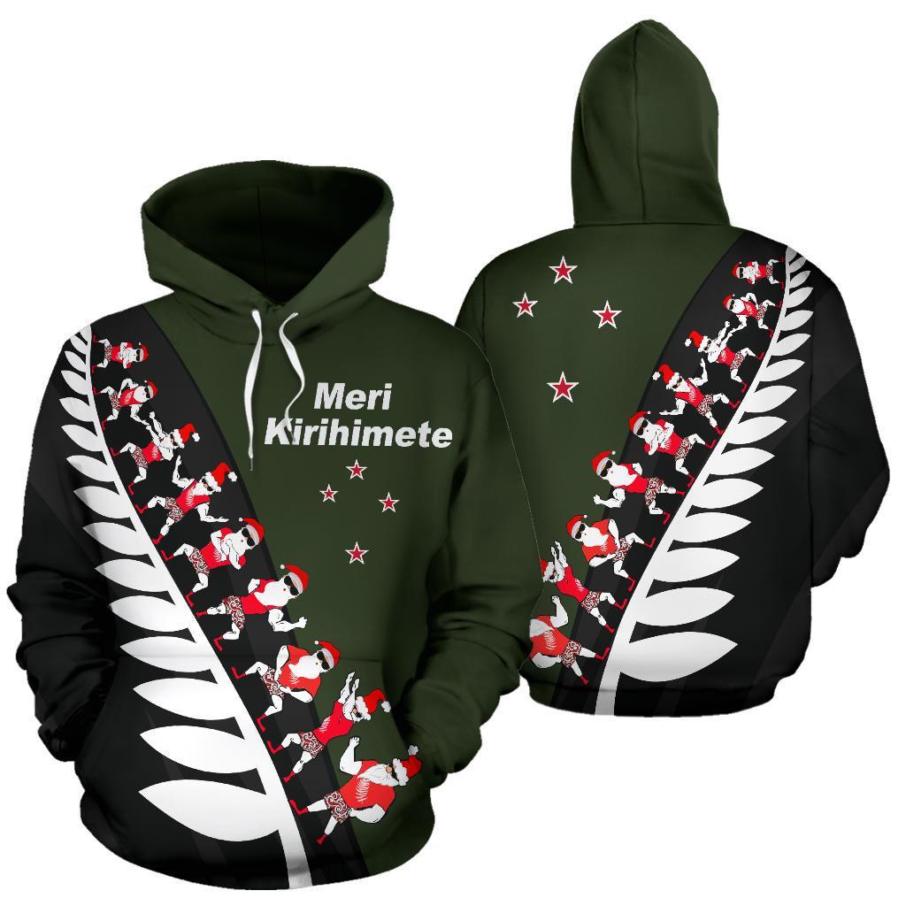 haka-santa-fern-christmas-new-zealand-hoodie-green