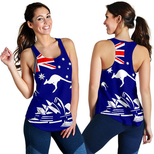 Racerback Tank - Sydney Opera Tank Top Kangaroo Aus Flag - Women - Vibe Hoodie