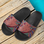 aboriginal-slide-sandals-koala-sun-dot-painting-circle-patterns-black